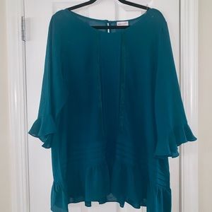Wet Seal Teal Colored Ruffle Blouse